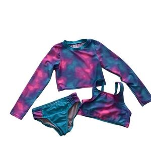 Little girl tie dye swimsuit set